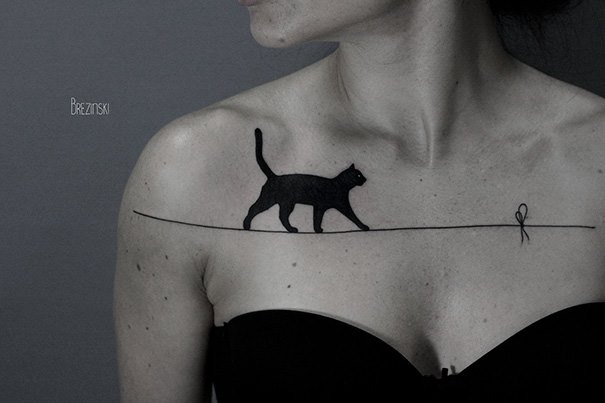 19 nápaditých kočičích tetování